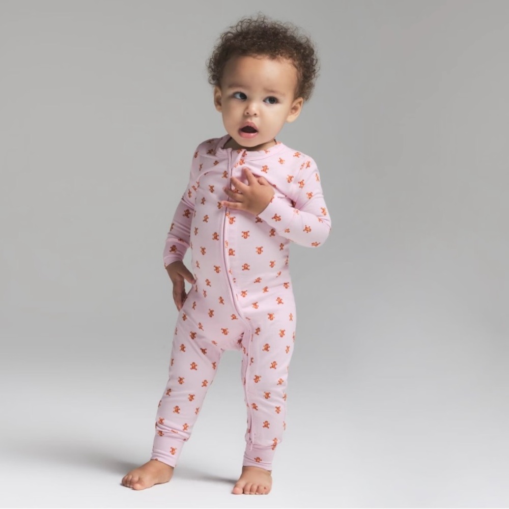 Skims light pink gingerbread baby onesie brand new with tags